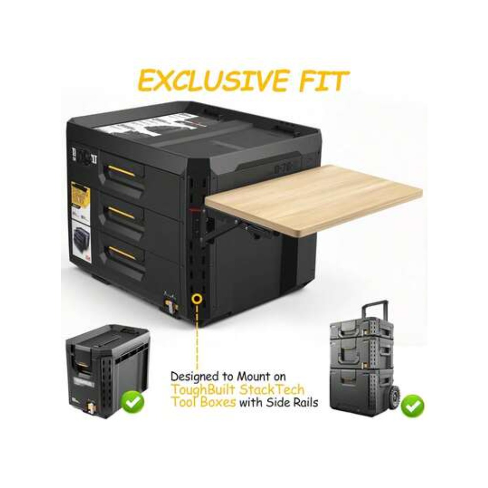 Workshop Tools Table - Klappbarer Arbeitstisch für stapelbare Werkzeugkästen, seitlich