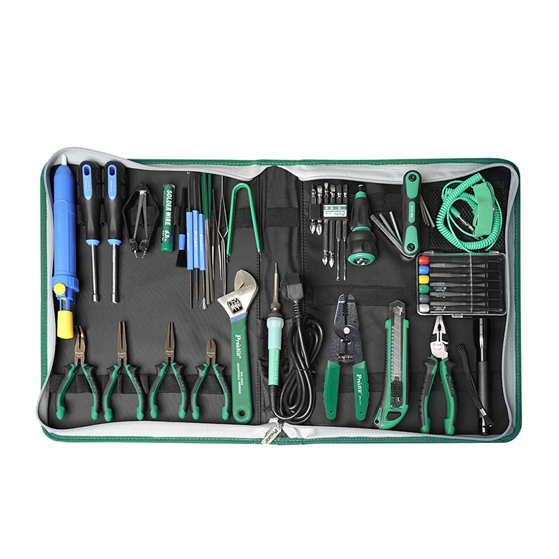 Tools For Electronic Workshop - 52-teiliges Pro'sKit PK-2002H Heimelektronik-Elektriker-Reparaturset Elektrischer Lötkolben