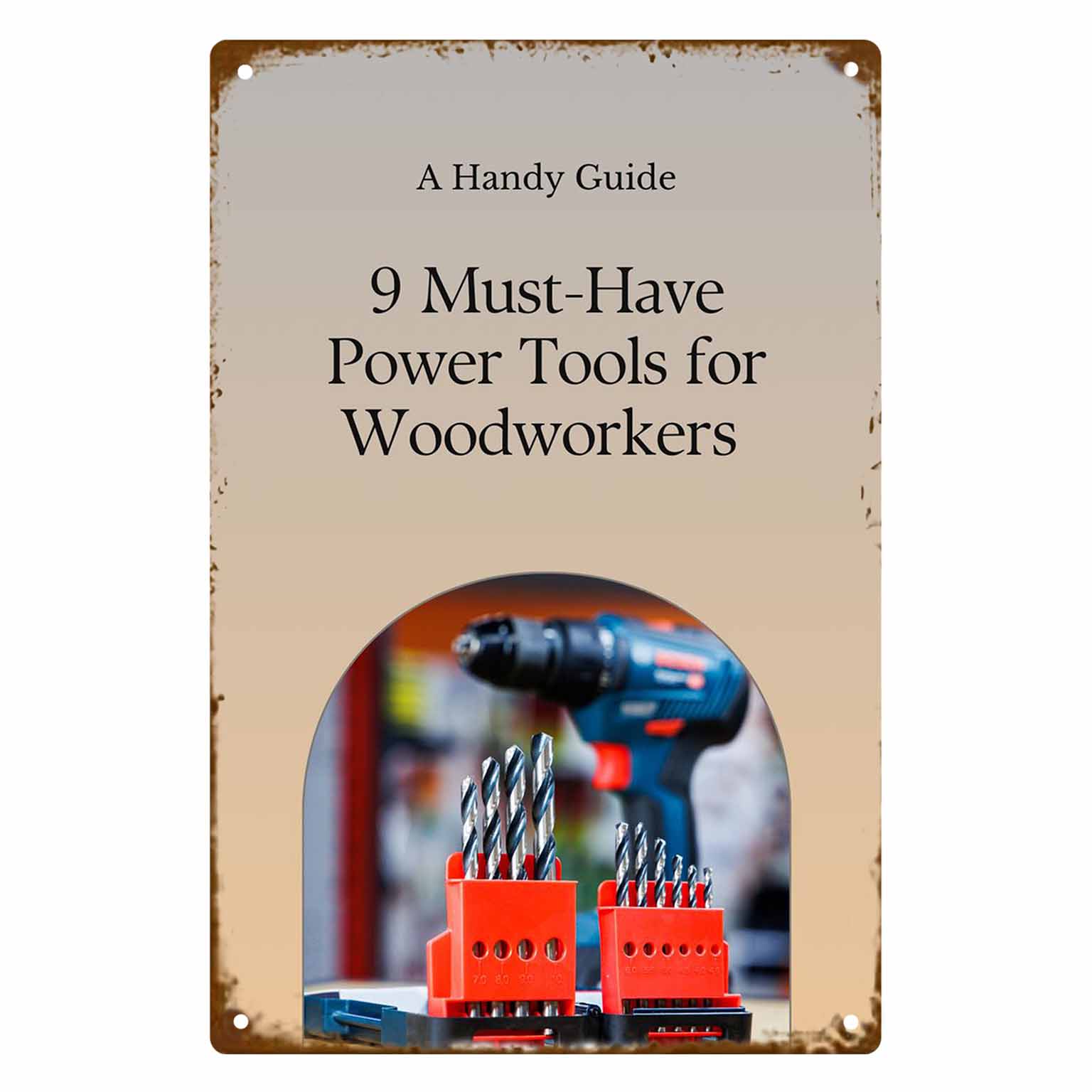 Tools For Woodworking Workshop - 2D FLAT 1 Stück Vintage-Wandposter „9