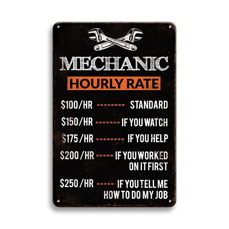 1 Stück, Metall-Blechschild mi – Workshop Tools Hours Bewertung und Preis