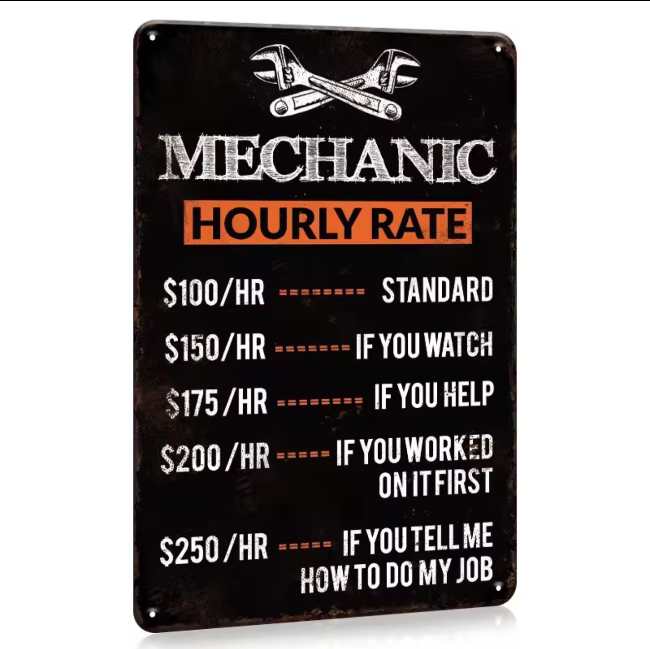 1 Stück, Metall-Blechschild mi – Workshop Tools Hours Bewertung und Preis